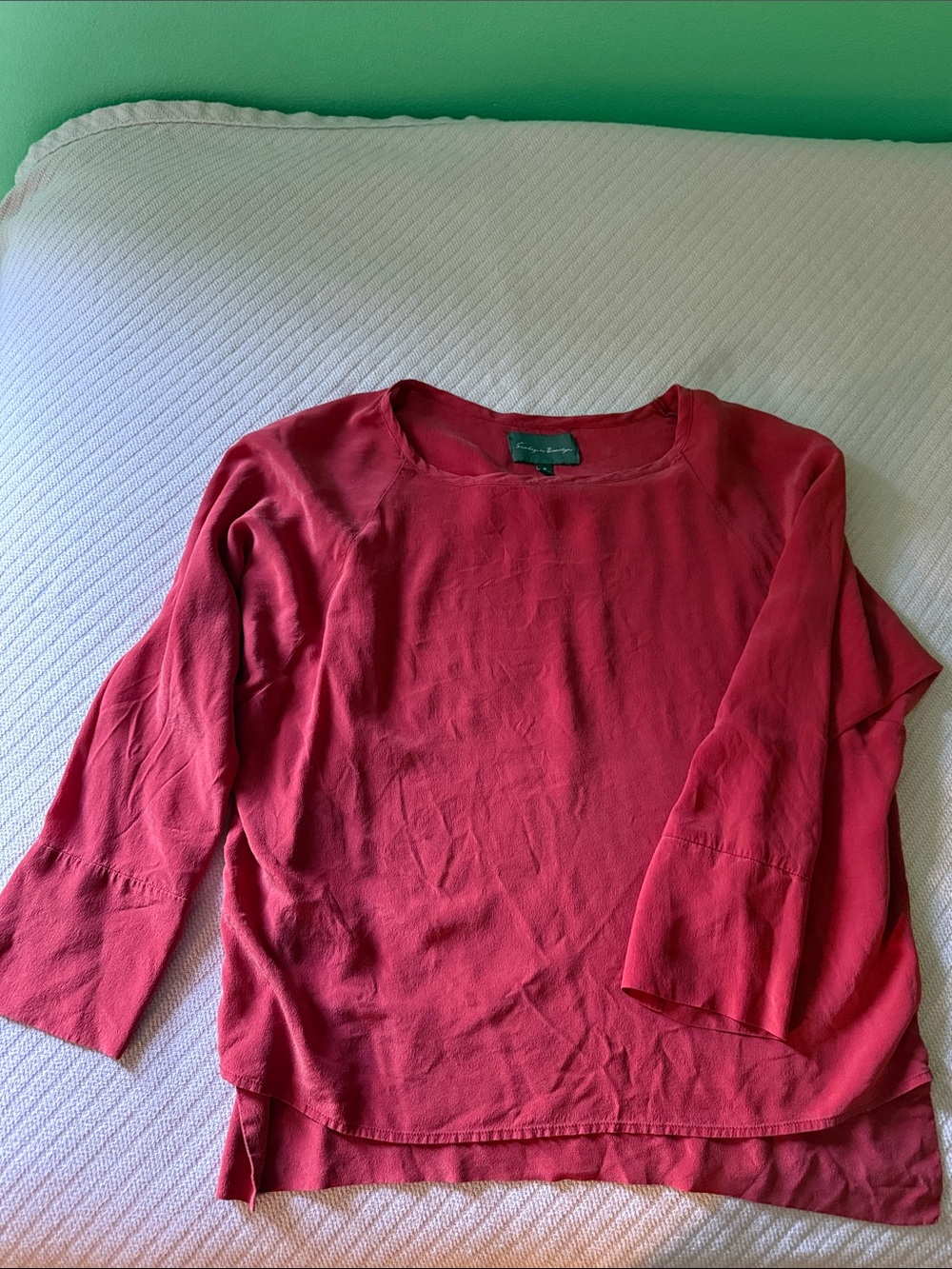 Sunday in Brooklyn Coral Long Sleeve Tee
